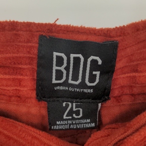 BDG Urban Outfitters Orange/Red Corduroy Straight Leg Mid Rise Pant Size 25 - Picture 9 of 15